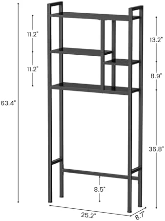 Asgolion Over-The-Toilet Storage Rack, 3-Tier Bathroom Shelves Over Toilet - Image 2
