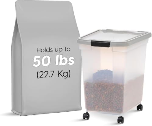 IRIS USA Dog Food Storage Container, Up to 50 lbs, Clear/Gray, Made in USA - Image 4