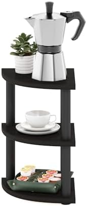 Furinno Turn-N-Tube Kitchen Countertop Organizer, 3-Tier Corner Countertop Organizer Shelf, Corner Shelf, for Kitchen, Pantry, Organizers and Storage, Espresso - Image 4