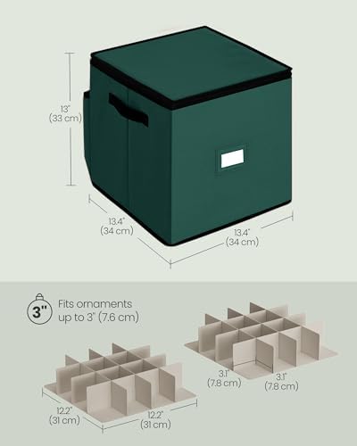 SONGMICS Christmas Ornament Storage Box, with 3 Inches 64 Slots - Image 5