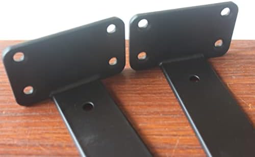 4 Pack - 6 inch Black Hidden L Shelf Bracket (1/5 Inch Thicked) Iron Floating Shelf Brackets Rustic Industrial Metal Brackets for Shelf Support - Image 3