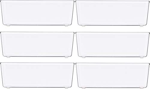 Simple Houseware Clear Desk Drawer Organizer, 3.25"x 6.25", 6 Packs - Image 2