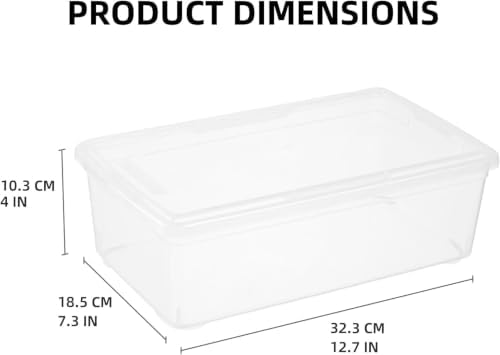 novelinks 10 Pack 6QT Plastic Storage Bins with Lids, Shoe Bins - Image 2