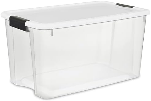 Sterilite Ultra Latch Box with Lids for Home and Office, 70 Quart, 4-Pack by Sterilite