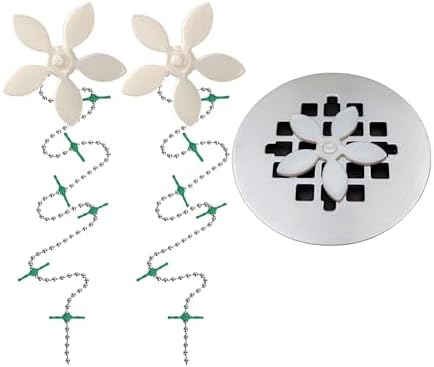 DrainWig Shower Drain Hair Catcher – Disposable Bathroom Hair Trap, Easy to Install in Shower Drain Cover, Helps Prevent Clogs – As Seen on Shark Tank – White Flower (2-Pack) by DrainWig