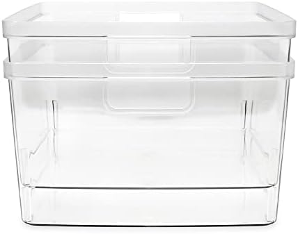 Isaac Jacobs 2-Pack Square Clear Storage Bins (10” L x 10” W x 6.1” H) - Image 6