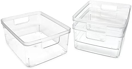 Isaac Jacobs 3-Pack Medium Clear Storage Bins (8” L x 10” W x 4.25” H) - Image 2