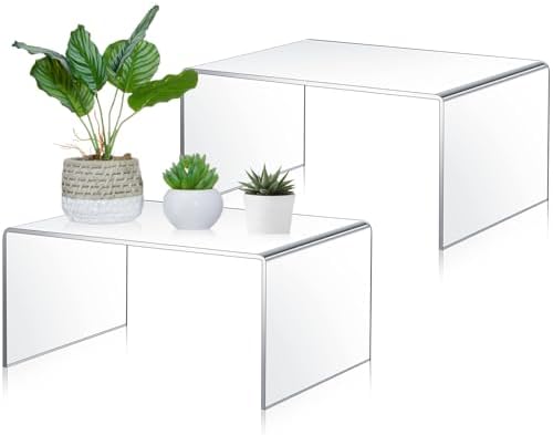RattanView 2 Pcs 13 Inch Large Clear Acrylic Shelf Riser, 5mm Thick by RattanView
