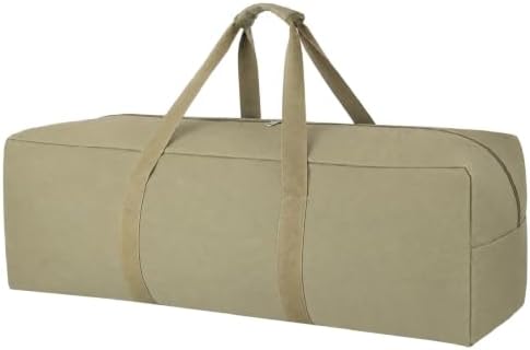 Extra Large Canvas Duffle Bag for Travel, Heavy Duty Duffel for Tent Storage & Military Gear ArmyGreen 125L by HaoHakka