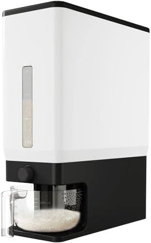 Lifewit Rice Container 28 Lbs, One-Press Dispenser with Measuring Cup by Lifewit