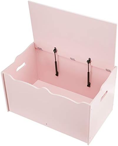 Amazon Basics Kids Wooden Toy Storage Chest with Safety Lid, Spacious Organizer for Bedroom, Pink, 30" x 18" x 19" - Image 4