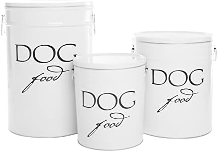 Harry Barker Classic White Dog Food Storage Canister – Large, Airtight Stainless Steel Pet Food Container, Holds Up to 40 lbs Dry Dog Food, Kitchen Counter & Pantry Storage - White - Image 2
