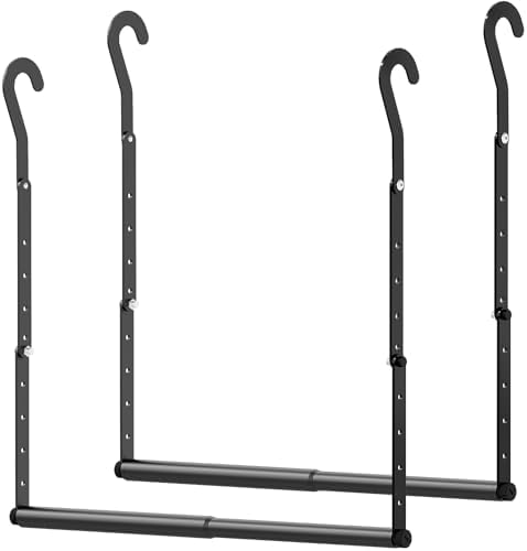 Mavivegue 2 Pack Adjustable Closet Rods for Hanging Clothes by Mavivegue