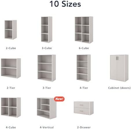 Homes: Inside + Out Apexa 4-Vertical Storage Organizer Shelves, Stackable Wood Bookcase for Organization, Dorm Teen Room Decor & Home Office, Black - Image 7