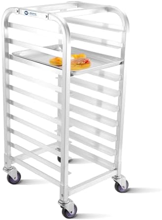 BIEAMA 10-Tier Sheet Pan Rack, NSF Aluminum Bun Pan Rack by BIEAMA