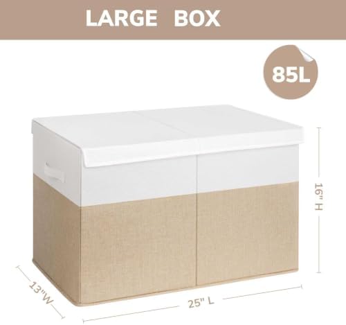 INDRESSME 85L Large Toy Storage Box with Lid Divider Foldable Toy Chest - Image 4