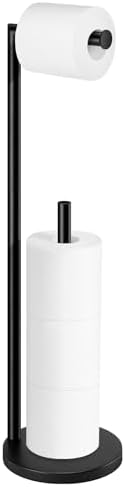 Toilet Paper Holder Stand, Black Toilet Paper Holder Free Standing by Bathth