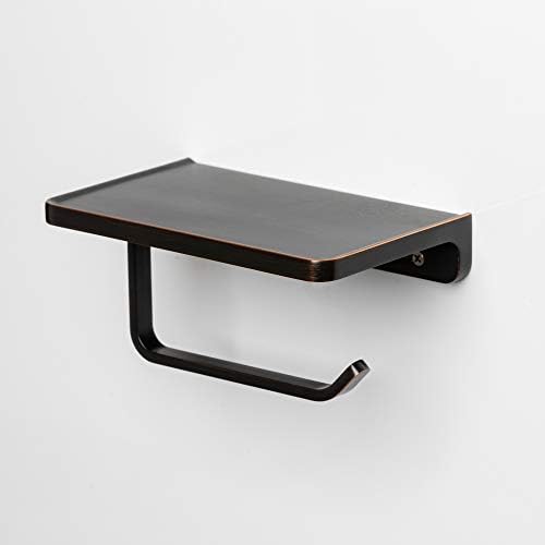 Linkaa Bronze Toilet Paper Holder with Shelf Oil Rubbed Bronze,Wall Mount - Image 5
