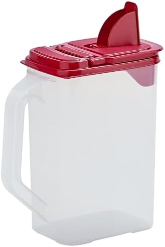 Buddeez Clear Pantry Storage Container, Dry Storage, 4 Quart, Red Lid by Buddeez