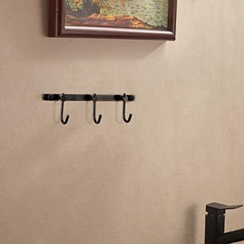 WINCASE Bronze Towel Hooks, Bathroom Rail Hook Rack Wall Mounted, Antique Oil Rubbed Brass Cloth Coat Rack with 3 Hooks Farmhouse - Image 5