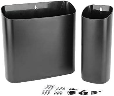 JS Jackson Supplies Black Lint Bin with Magnetic Back (Set of 2), Large and Small Space Saving Trash Bins and Organizers for Laundry Room and Kitchen, Wall Mountable by JSJACKSONSUPPLIES