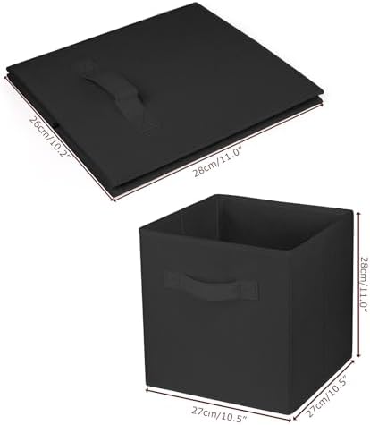 2 Pcs Storage Cubes, 10.5 Inch Collapsible Storage Bins, Fabric Foldable Bins for Organization, Durable Storage Bins for Closet, Shelves, Offices (Black) - Image 5