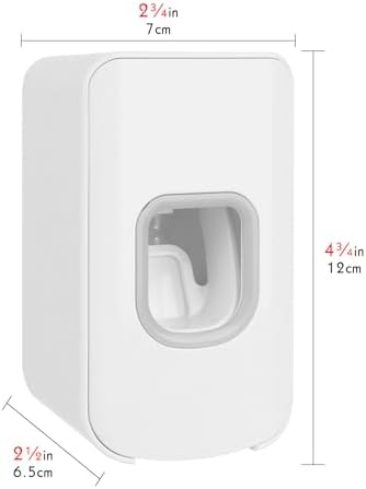 2 Slot Toothbrush Holder and Toothpaste Dispenser Wall Mounted, Automatic Toothpaste Squeezer, 2 in 1 Tooth Brush Toothpaste Organizer for Shower (White) - Image 2