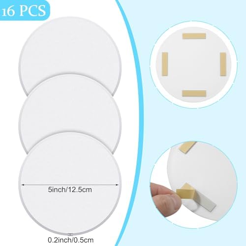 Nosiny 16 Pack 5 Inch Door Knob Wall Protector Adhesive Stopper, White - Image 4