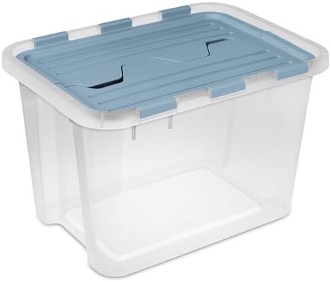Sterilite Hinged Lid Storage Box Plastic Container, 30 Quart, 24-Pack by Sterilite