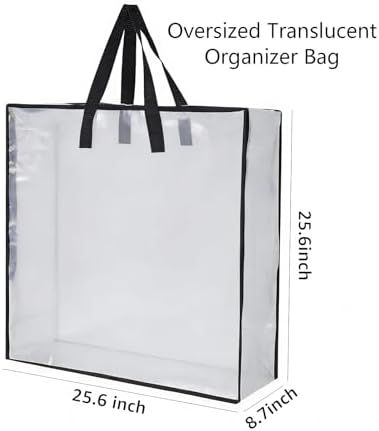 Heavy-Duty Clear Wreath Storage Bag & Sturdy Moving Box Alternative – 26 Inch Large Capacity Container with Zipper for Christmas Decorations, Seasonal Wreaths, Clothes, Bedding,Gift (6-Pack) - Image 3