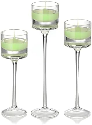 yummi Set of 18 Floating Candles and Monet Stem Holders - Mint
