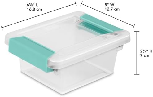 Sterilite Mini Clip Box, Clear Storage Bin with Latching Lid, 6 Pack - Image 3