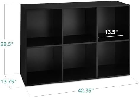 Best Choice Products 6-Cube Storage Organizer, 13.5in Shelf Opening, Bookcase, Display Shelf, Customizable w/ 3 Removable Back Panels – Black - Image 2