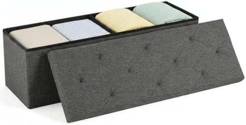 DUMOS 43 Inch Foldable Storage Ottoman Bench, Large Ottoman with Storage by DumosLifestyle