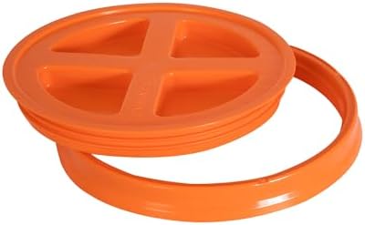 Gamma2 Gamma Seal Lid for Utility Buckets - Fits 3.5, 5, 6 & 7 gallon buckets, Orange, Made in USA by Gamma2