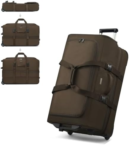 Hanke 28 Inch Expandable Rolling Duffle Bag Large Capacity Checked Luggage by Hanke