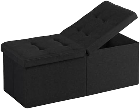 35-INCH Storage Ottoman Bench, Footrest with Storage, End of Bed Bench Coffee Table for Living Room, Bedroom, Entryway, Black by Unknown
