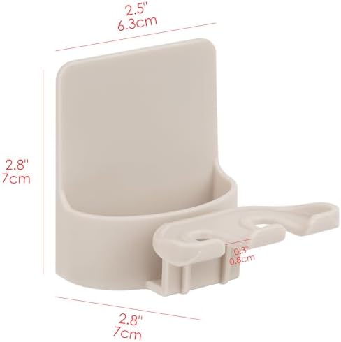 2 PCS Self-Adhesive Toothbrush Holders Wall Mounted, Water Proof Toothbrush Hook, 3 in 1 with Toothbrush Hanger Toothpaste Holder and Gargle Cup Holder for Bathroom Shower (Beige) - Image 2