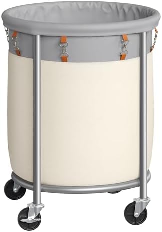 SONGMICS Laundry Basket with Wheels, 29 Gal., Steel Frame, Removable Bag by SONGMICSbySONGMICSHOME