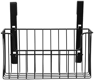 Household Essentials Over‑the‑Door Cut‑Out Metal Basket, Black - Image 6