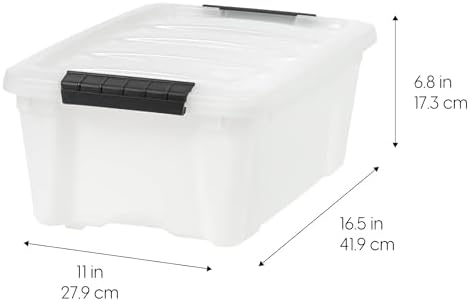 IRIS USA 6-Pack 13 Quart Storage Bins with Lids, Pearl - Image 2