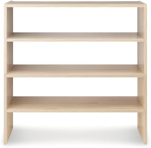 Whitmor Stackable 31" Extra Wide 2-Shelf Storage Organizer, Light Brown，2 Pack - Image 5