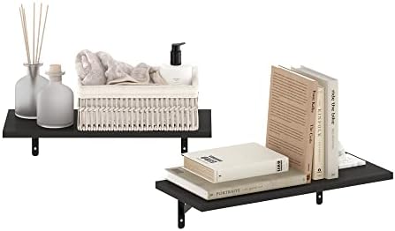 Furinno Rossi Set of 6 Floating Shelves for Wall, Espresso - Image 5