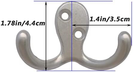 10pcs Coat Hooks Hardware, Wall Hooks Heavy Duty Hooks for Hanging Coats Double No Rust Hook Wall Mounted for Key, Towel, Bags, Cup, Hat (Silvery) - Image 2