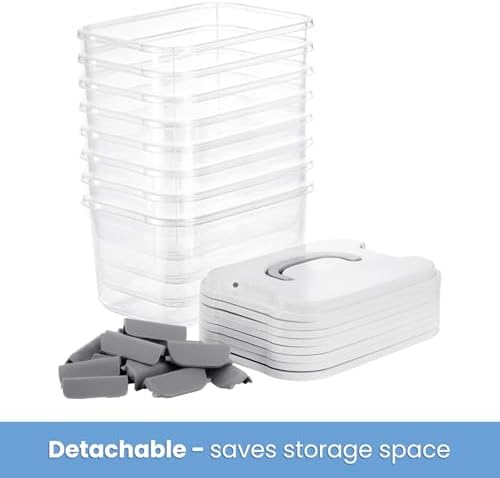 Elsjoy 8 Pack 5.5 Quart Plastic Storage Bins with Lid and Handle, Clear Latch Storage Box Stackable Organizing Bins, Lidded Storage Container for Home, Office - Image 5