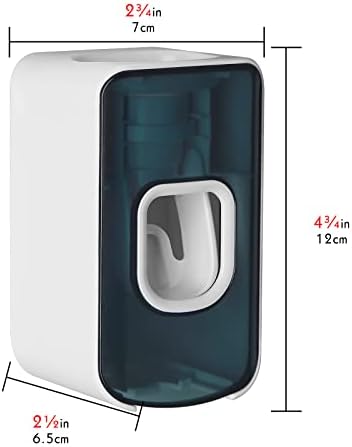 2 Slot Toothbrush Holder and Toothpaste Dispenser Wall Mounted, Automatic Toothpaste Squeezer, 2 in 1 Tooth Brush Toothpaste Organizer for Shower (Blue 2Pack) - Image 2