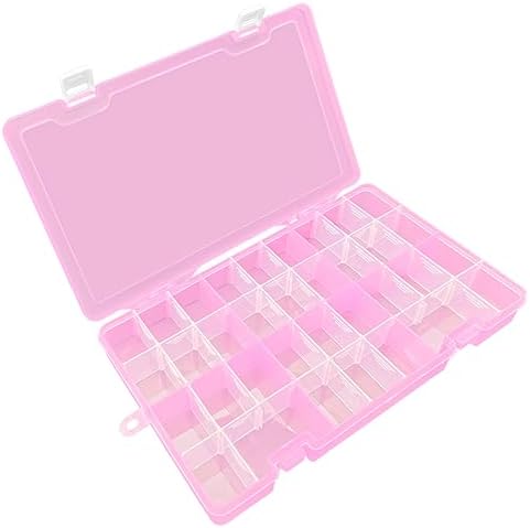 DUOFIRE Plastic Organizer Storage Box, Adjustable Divider 34 Grids, Pink by DUOFIRE