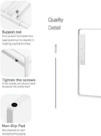 Nxconsu Cabinet Shelf Riser, Adjustable Cabinet Organizer, 10.3" Deep White - Image 4