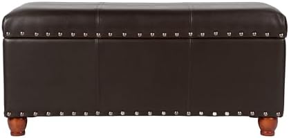 HomePop 40" Faux Leather Storage Cocktail Bench - Espresso by HomePop