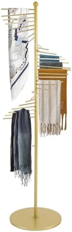Scarf Organizer, Hijab Organizer, 30 Tiers Metal Scarf Hanger for Multiple Scarves, 67" Height Floor-standing Hijab Stand Belt Pants Hanger for Home, Commercial, Clothing Store (Gold) by MARTEXBUY